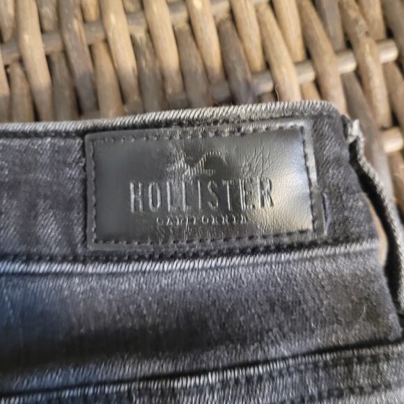 HOLLISTER Womens Ultra High Rise Super Skinny Jeans Black Sz 1L Long 30" Inseam - Picture 6 of 10